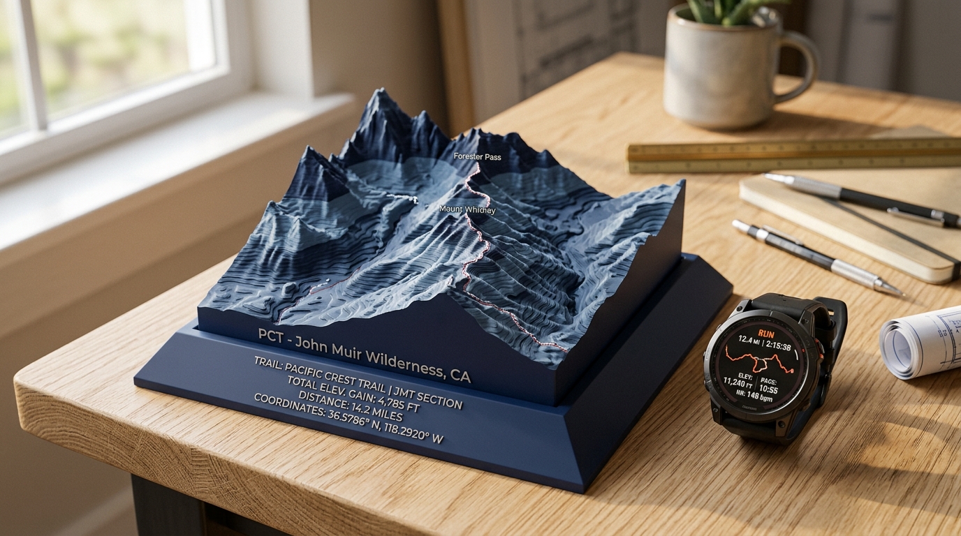Altavoxel Topographic Desk Trophy with authentic 3D elevation relief